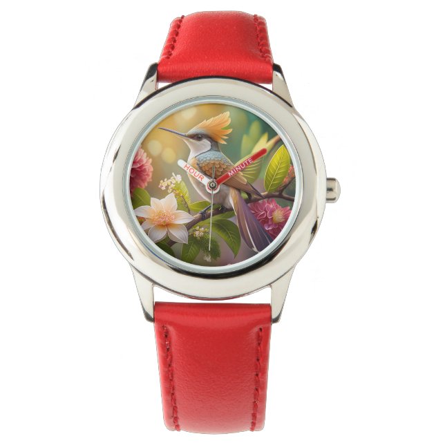 Golden Crested Honeyeater Fantasy Bird Armbandsur (Framsida)
