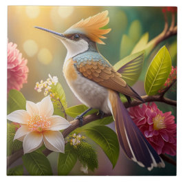 Golden Crested Honeyeater Fantasy Bird Kakelplatta