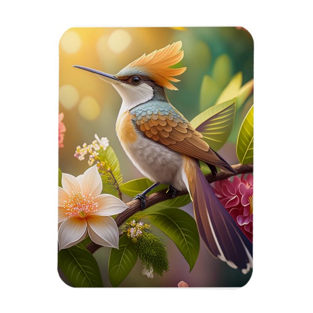 Golden Crested Honeyeater Fantasy Bird Magnet (Vertikal)