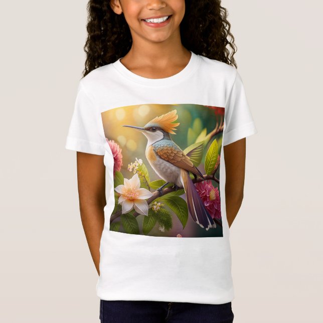 Golden Crested Honeyeater Fantasy Bird T Shirt (Framsida)
