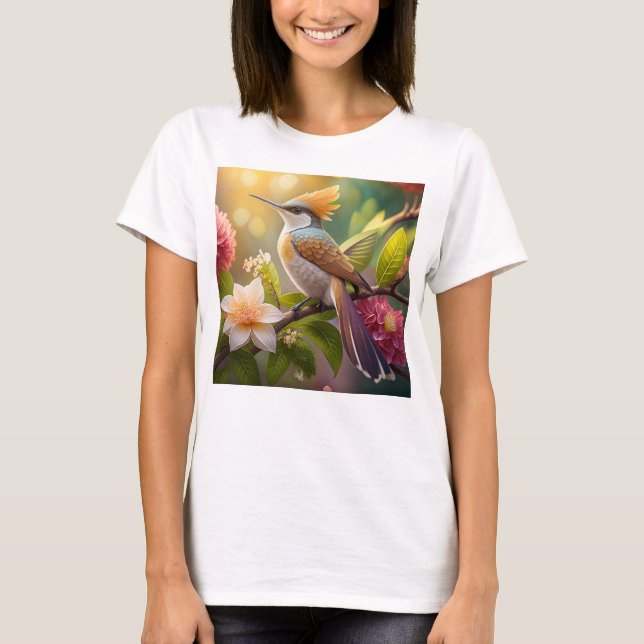 Golden Crested Honeyeater Fantasy Bird T Shirt (Framsida)