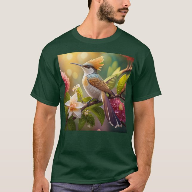Golden Crested Honeyeater Fantasy Bird T Shirt (Framsida)