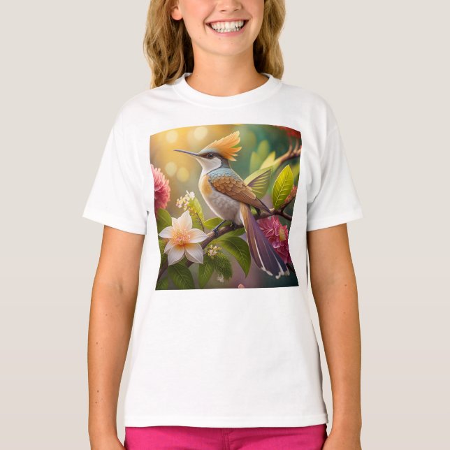 Golden Crested Honeyeater Fantasy Bird T Shirt (Framsida)