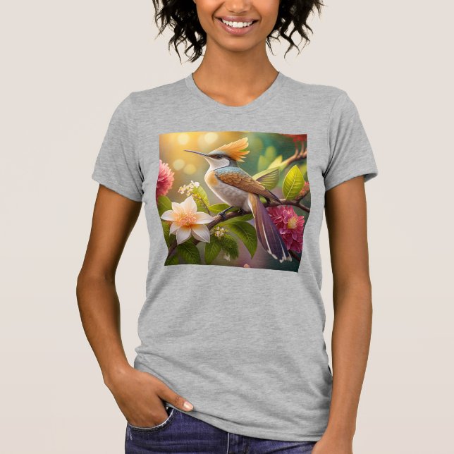 Golden Crested Honeyeater Fantasy Bird T Shirt (Framsida)