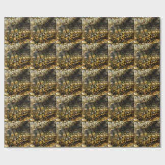 Golden Crocodile Skin Texture Close Up Presentpapper