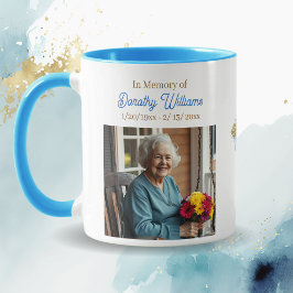Golden Cross and Flowers Memorial Keepsake Mugg