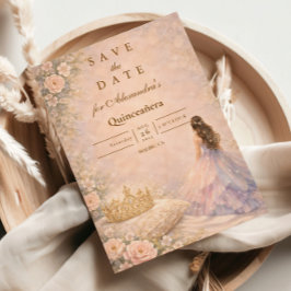 Golden Crown Fairytale Quinceañera Spara Datumet