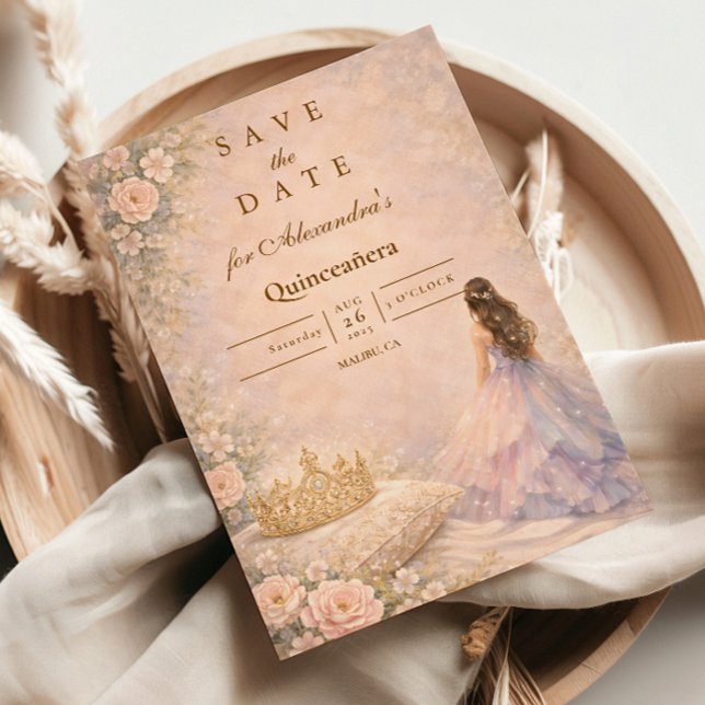 Golden Crown Fairytale Quinceañera Spara Datumet (Skapare uppladdad)