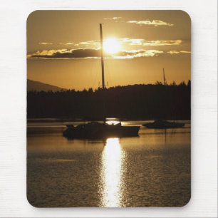 "Golden Cruise" Sailboat Mousepad Musmatta