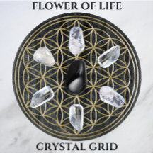 Golden Crystal Grid i Cosmos blomma