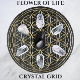 Golden Crystal Grid i Cosmos blomma