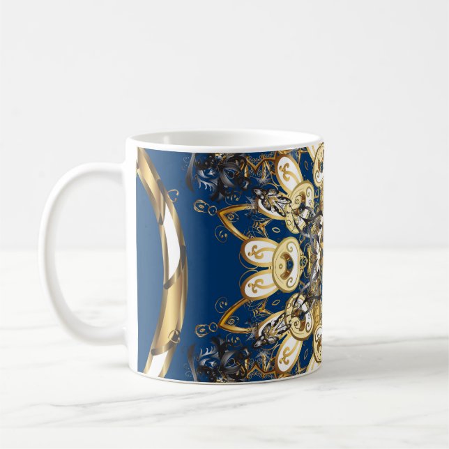 Golden Curls, Oriental Vintage Mönster. Kaffemugg (Vänster)