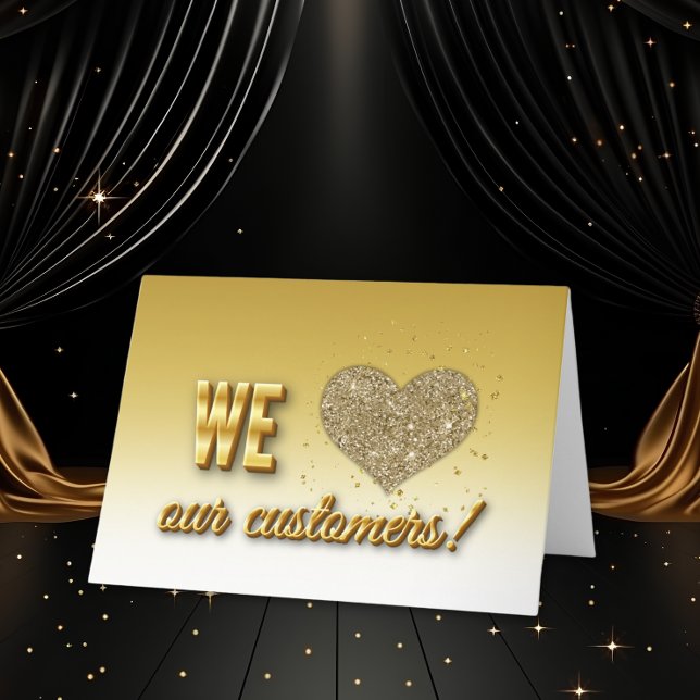 Golden Customer Apprecition Tack Kort (Skapare uppladdad)