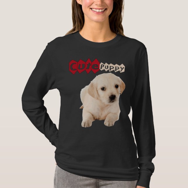 Golden Cute Labrador Retriever Puppy T Shirt (Framsida)