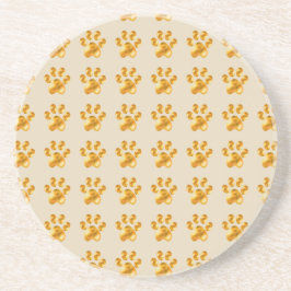 Golden Cute Tassar på Beige Underlägg
