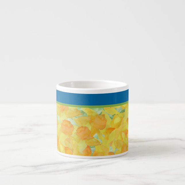Golden Daffodils Espresso Coffee Mugg för att anpa Espressomugg (Framsidan)