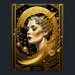Golden dam Art Deco-redigerbar Poster<br><div class="desc">Underbar poster utformning. Du kommer att kärlek det som andra. Du kan fritt använda den här designen för andra produkter som du gillar eller anpassa och lägga till texten. Följ mig för mer. Tack. Ha en trevlig dag.</div>