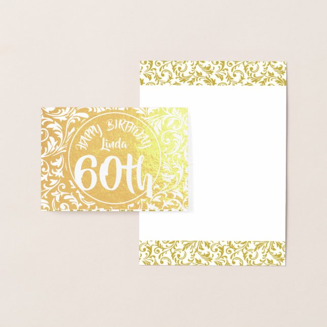 Golden Damask 60:e födelsedag Personlig HGC Folierat Kort (Display)