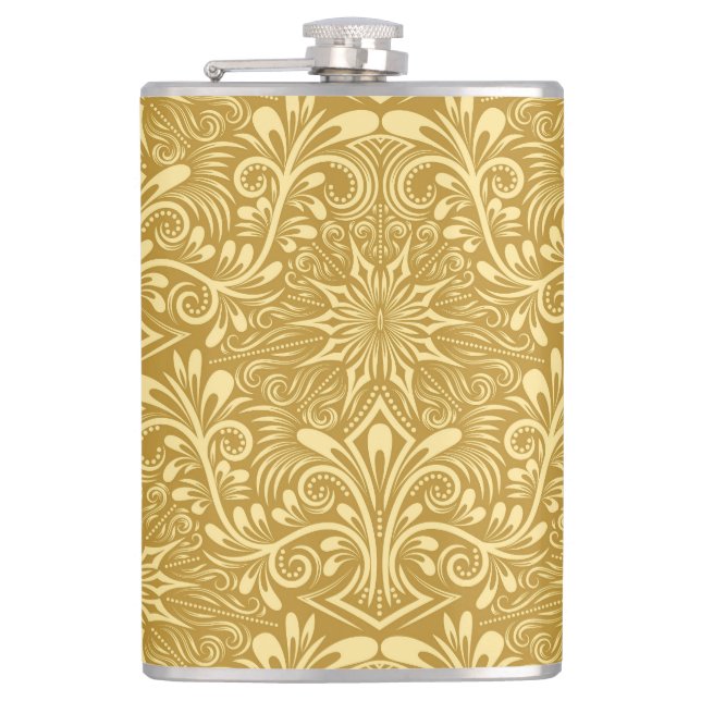 Golden Damask Baroque-Blommönstret Fickplunta (Framsidan)