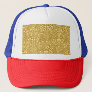 Golden Damask Baroque-Blommönstret Keps
