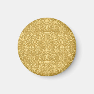 Golden Damask Baroque-Blommönstret Magnet