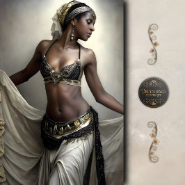 Golden Dancer in Regal Beadwork Decoupage 