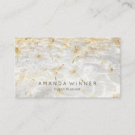 Golden Dandelion Confetti Grungy Grått Vatten Visitkort