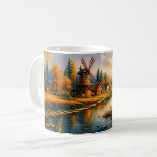 Golden Dawn at the Windmill Village Kaffemugg
