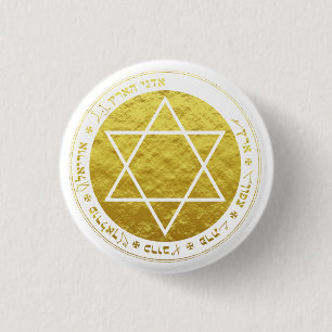 Golden Dawn Earth Pentacle guld färg Knapp