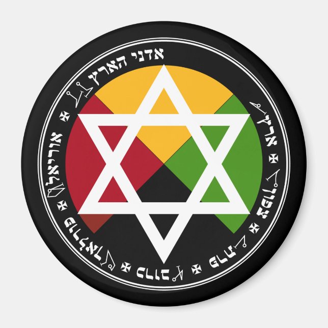 Golden Dawn Earth Pentacle på Black Magnet (Framsidan)