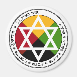 Golden Dawn Earth Pentacle på White Magnet