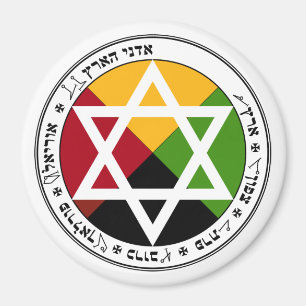 Golden Dawn Earth Pentacle på White Magnet