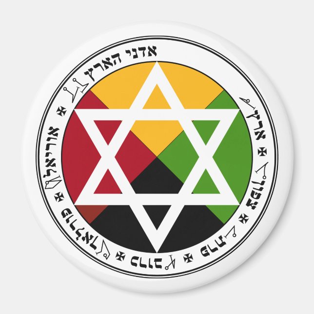 Golden Dawn Earth Pentacle på White Magnet (Framsidan)