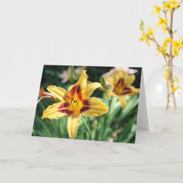 Golden Daylily Blank Inside Personal Message Kort