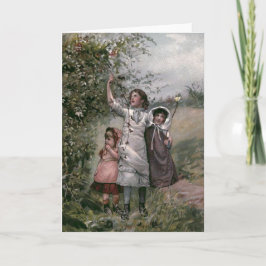 "Golden Days" Vintage Bok Illustration Helgkort