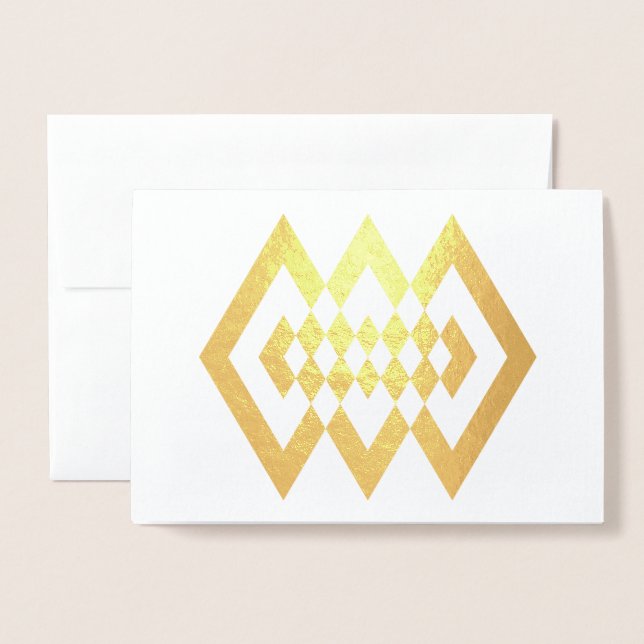 Golden Deco Shapes Foil Card Folierat Kort (Framsida med kuvert)