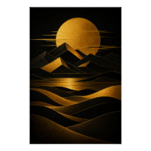 Golden Desert Horizon Poster