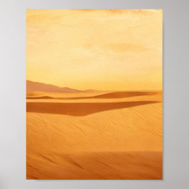 Golden Desert Solitude Poster