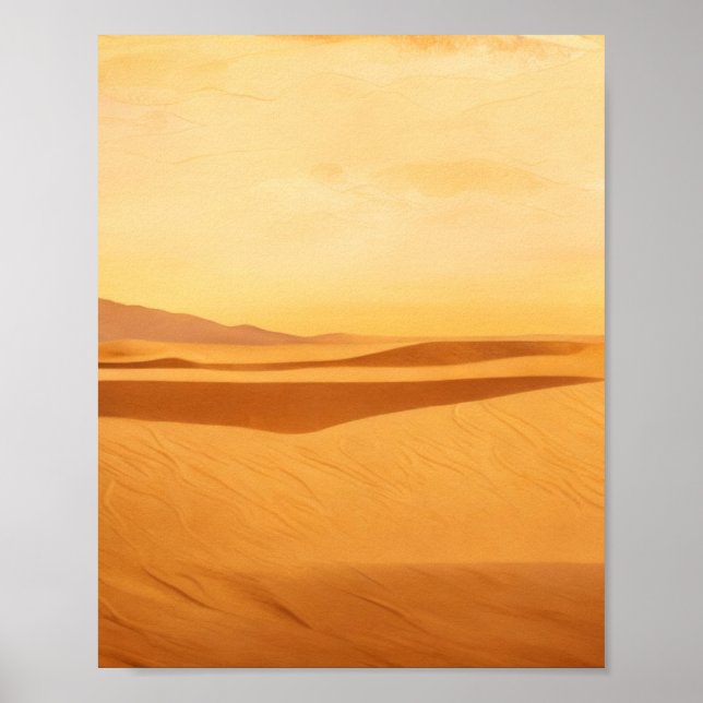 Golden Desert Solitude Poster (Framsidan)