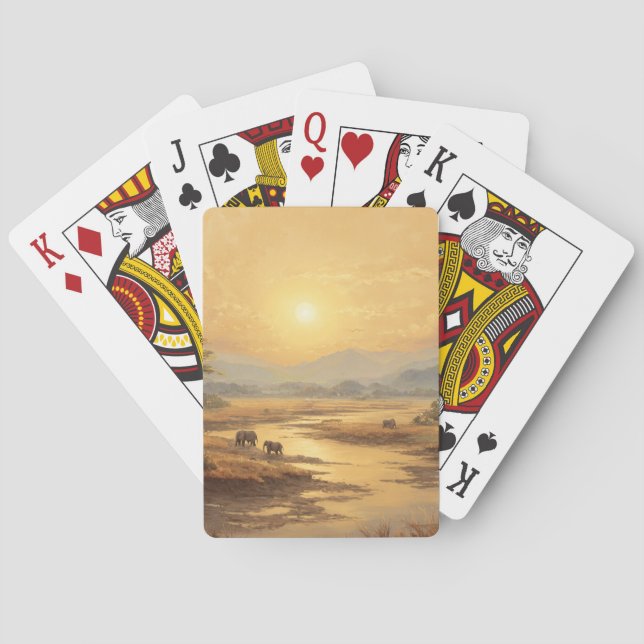 Golden Desert Sunset Dunes Playing Cards Casinokort (Baksidan)