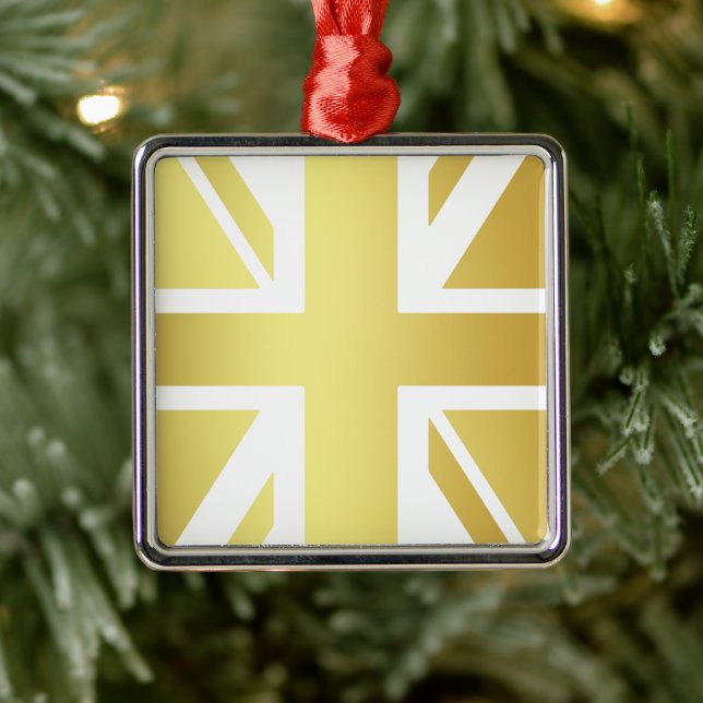 Golden Design Union Jack Brittiska Flaggan Julgransprydnad Metall (Träd)