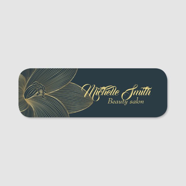 Golden Details Esthetician Elegant Script Business Namnbricka (Framsida)