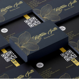 Golden Details Esthetician Qr Code Social Media Visitkort