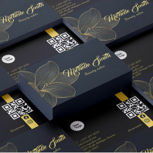 Golden Details Esthetician Qr Code Social Media Visitkort