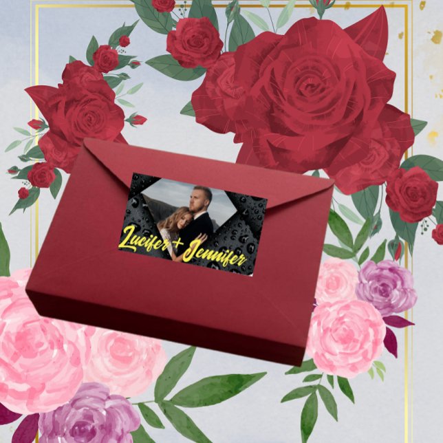 Golden Diamond Modern Elegant Customized Wedding Adressetikett (Skapare uppladdad)