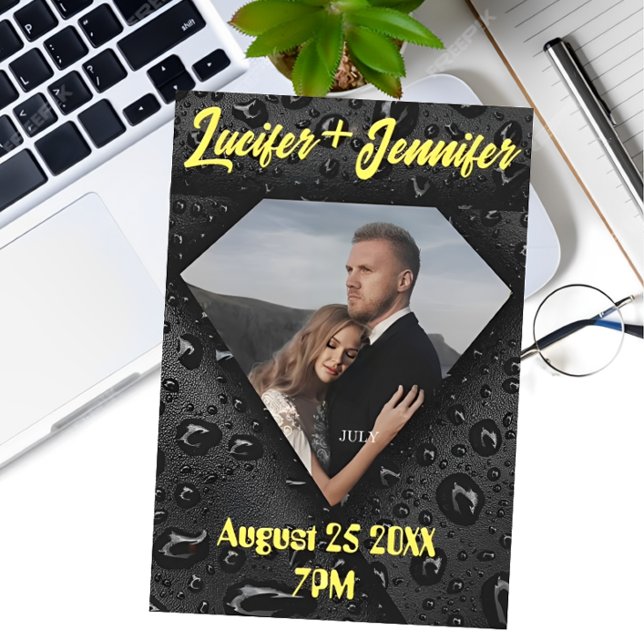 Golden Diamond Modern Elegant Customized Wedding Inbjudningar (Skapare uppladdad)