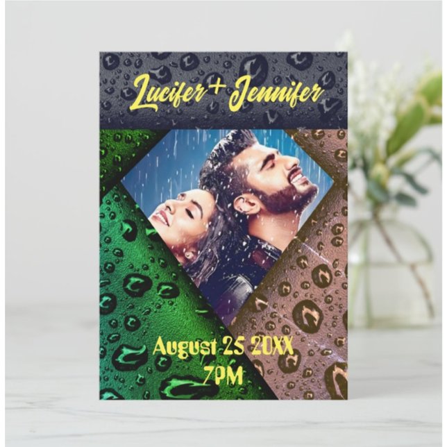 Golden Diamond Modern Elegant Customized Wedding Inbjudningar (Skapare uppladdad)