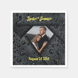 Golden Diamond Modern Elegant Customized Wedding Pappersservett