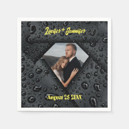 Golden Diamond Modern Elegant Customized Wedding Pappersservett