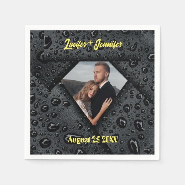 Golden Diamond Modern Elegant Customized Wedding Pappersservett (Framsidan)